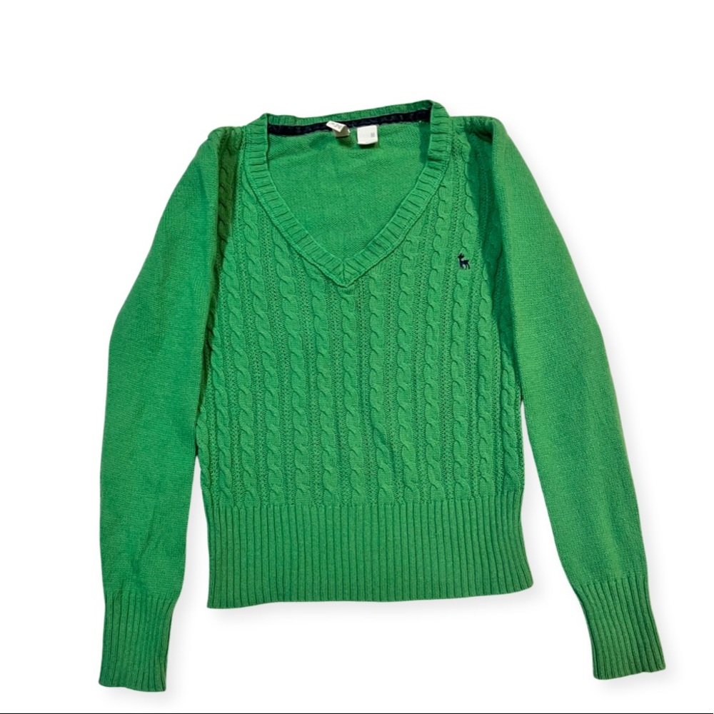 Vintage Y2K Fitted Green Knitted Sweater